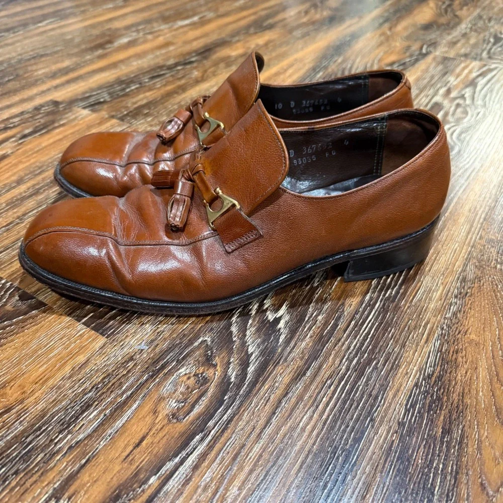 Florsheim Imperial 10 D Tassel Loafers Mens Brown Leather Gold Bit 93055
